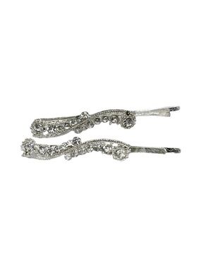 Crystal Embellished Silver Hair Pin Set - Women Accessories  FINAL PRICE DROP